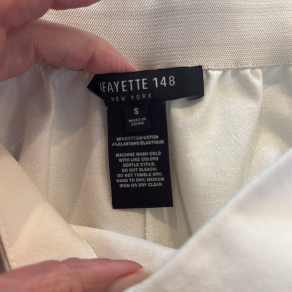 Lafayette 148 New York white slim fit pant sz S - Picture 6 of 9